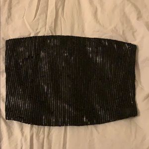 Black sparkle tube top